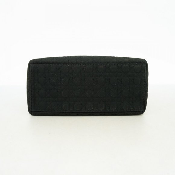 Christian Dior Handbag Cannage Lady Nylon Black Women's - Picture 3 of 14